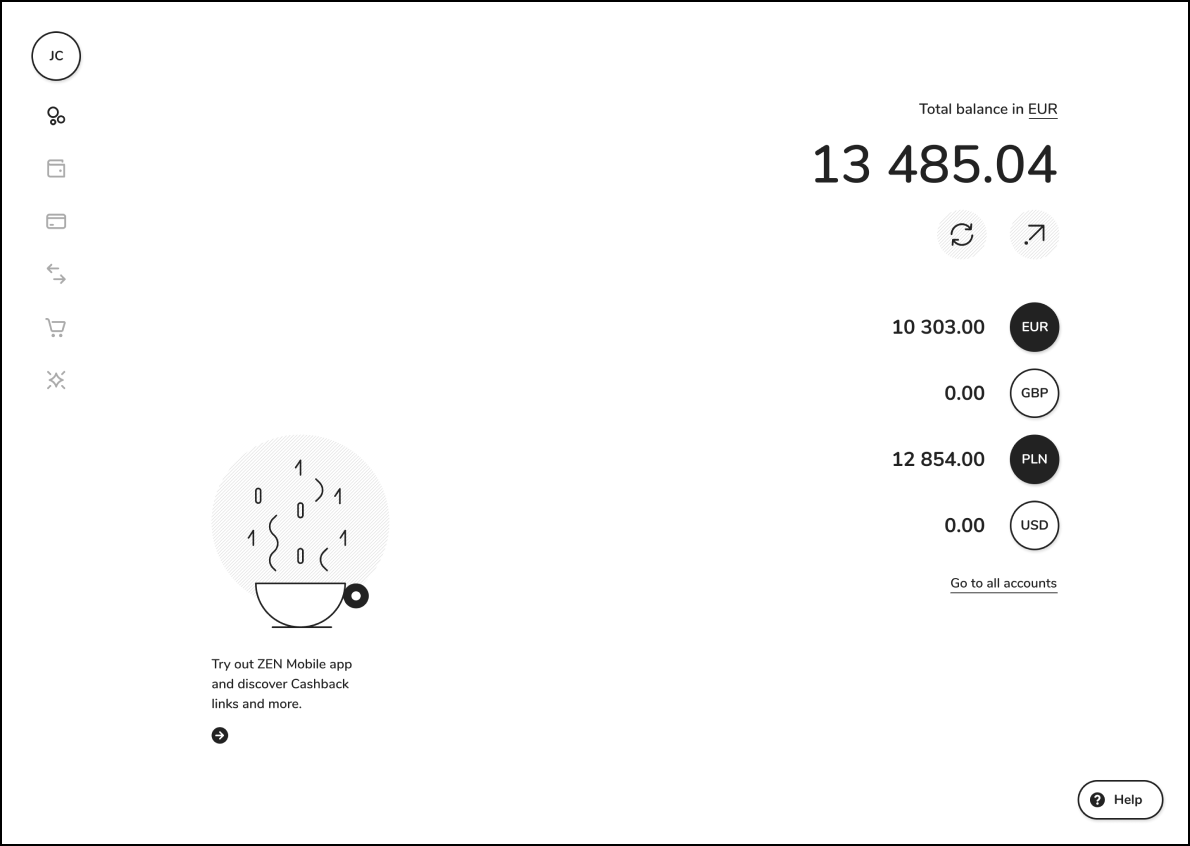 ZEN features Banking services