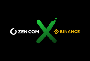 ZEN.COM x Binance logos