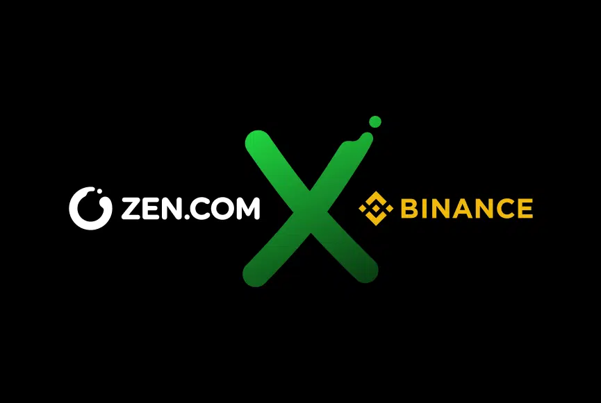 ZEN.COM x Binance logos