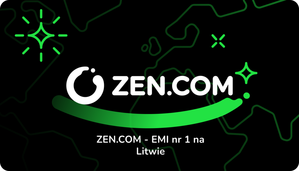 Grafika z tekstem: ZEN.COM - EMI nr 1 na Litwie